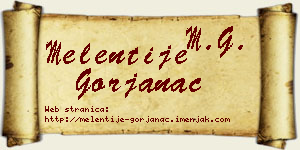 Melentije Gorjanac vizit kartica